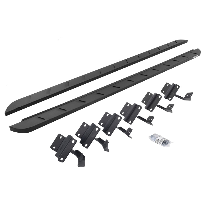 Go Rhino 15-22 Ford F-150 SC 4DR RB10 Slim Running Boards Kit (w/Brackets) - Tex. Blk
