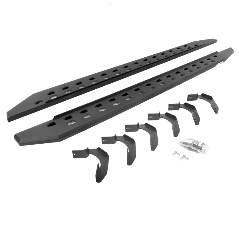 Go Rhino 04-14 Ford F-150 Super Cab 4DR RB20 Slim Running Boards Kit (Incl. Brackets) - Tex. Blk