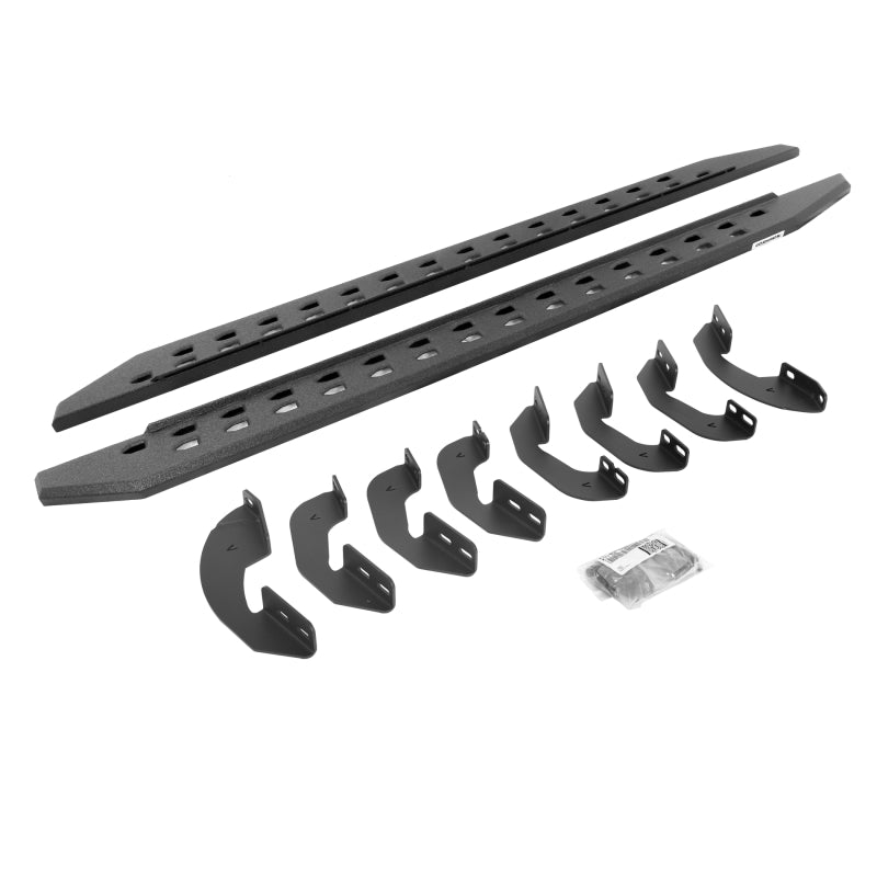 Go Rhino 07-21 Toyota Tundra DC 4DR RB20 Slim Running Boards Kit (Incl. Brackets) - Bedliner Coating