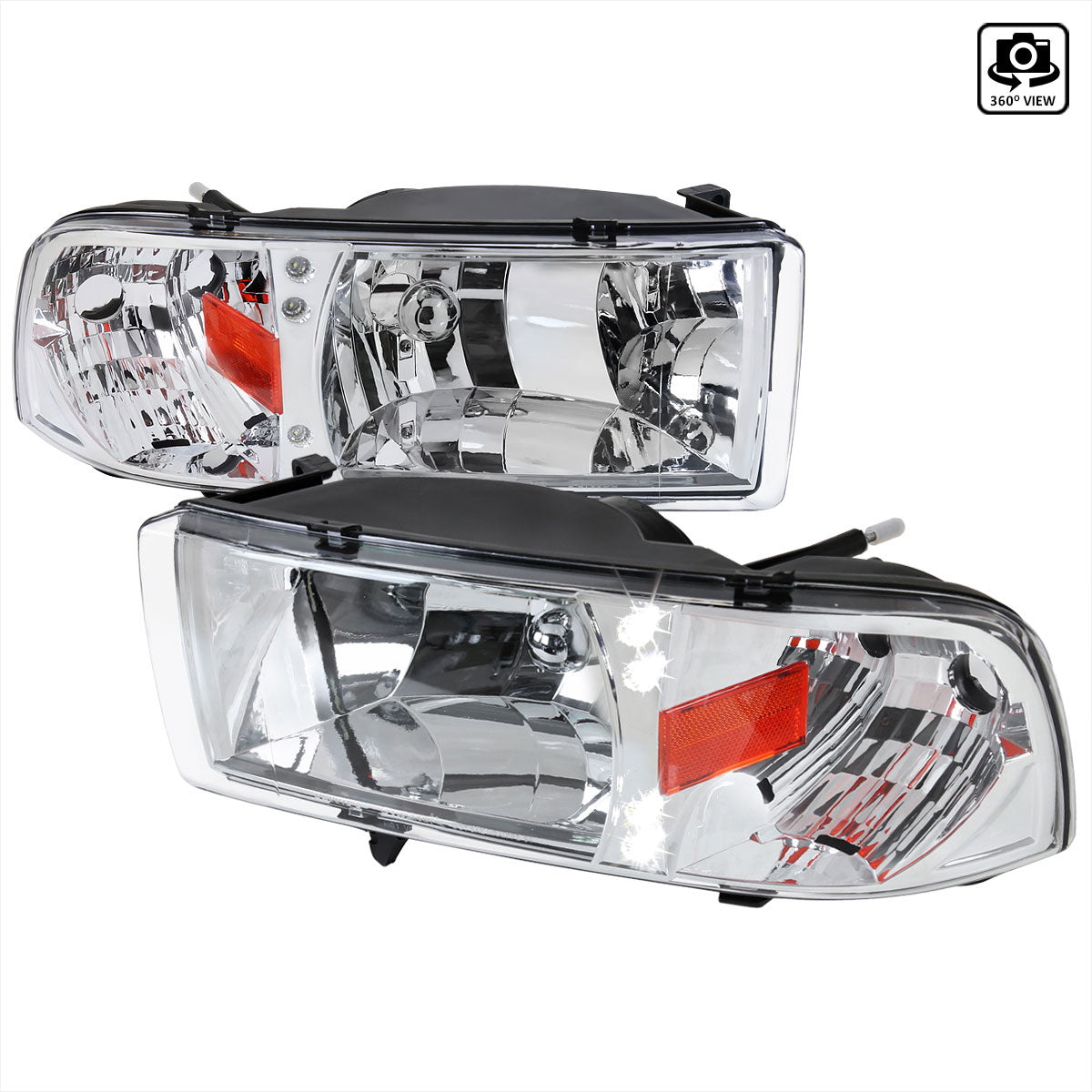 Spec-D - Headlights Chrome for 94-01 Dodge Ram