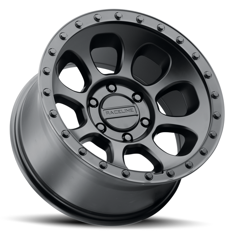 Raceline 961B Bolt 17x9in / 6x139.7 BP / -12mm Offset / 106.1mm Bore - Satin Black