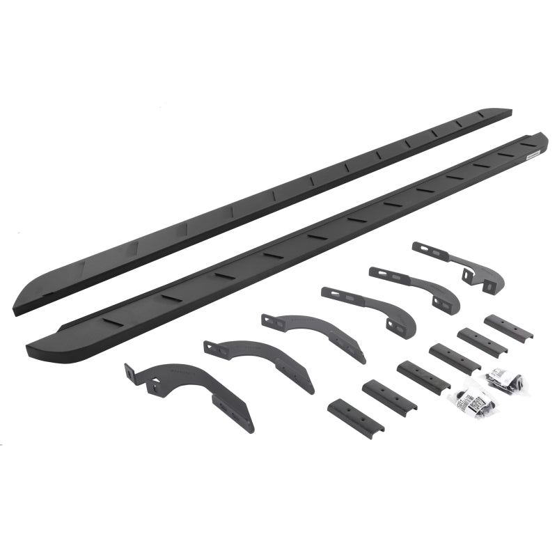Go Rhino 05-22 Toyota Tacoma DC 4DR RB10 Slim Running Boards Kit (Incl. Brackets) - Tex. Blk