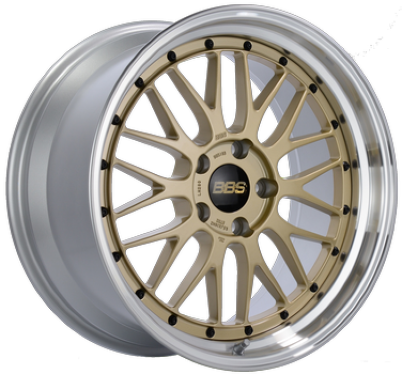 BBS LM 19x10 5x114.3 ET22 PFS Gold Center Diamond-Cut Rim Wheel PFS/Clip Req
