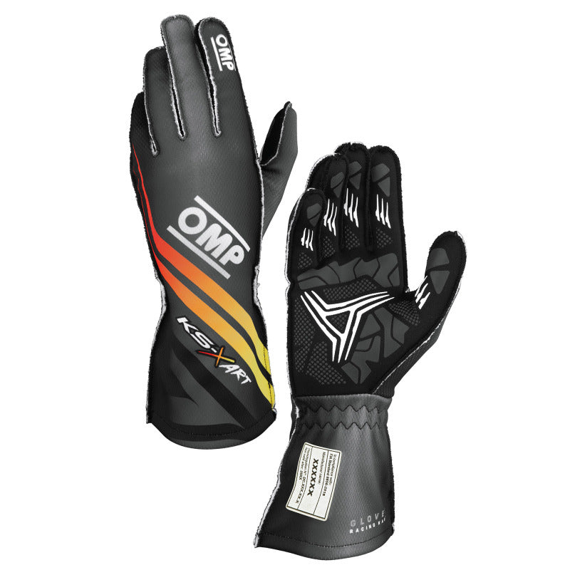 OMP KS-X ART GLOVES my2025 FIA 8877-2022 BLACK/YELLOW/RED SZ M