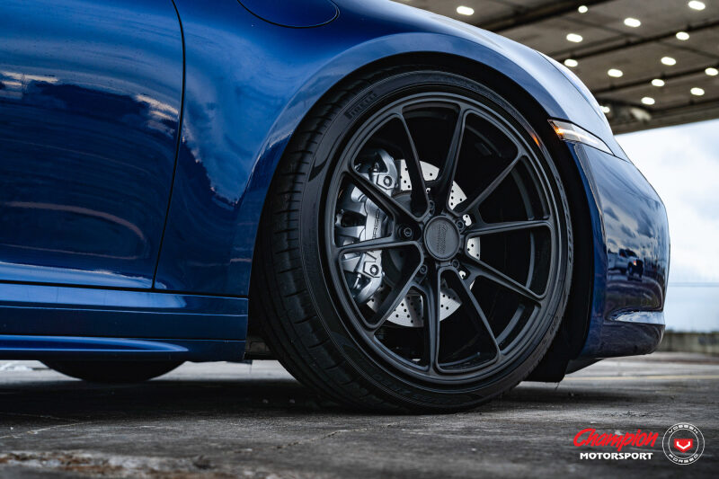 Vossen x Champion RS92 21x12 / 5x130 / ET56 - Satin Black Wheel - (991.2 C4 C4S Mid Body - Rear)