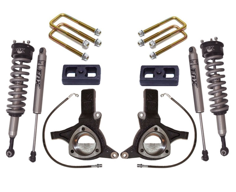 MaxTrac 07-16 GM C1500 2WD w/Cast Steel Susp. 6in/3in Spindle Lift Kit w/FOX Shocks