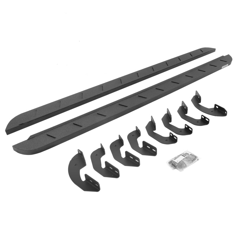 Go Rhino 07-21 Toyota Tundra DC 4DR RB10 Slim Running Boards Kit (Incl. Brackets) - Bedliner Coating