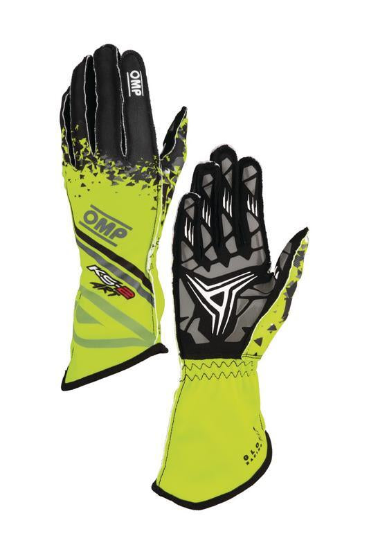 OMP KS-2 ART my2025 KART GLOVES YELLOW / BLACK SZ XS
