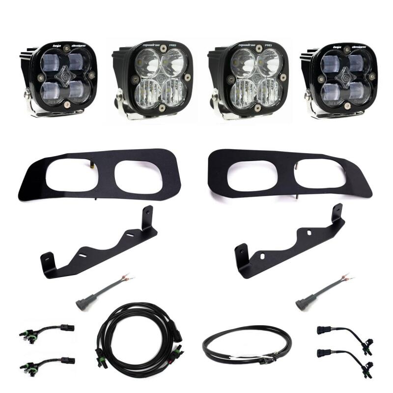 Baja Designs 2023+ Ford F250/F350 Super Duty Squadron SAE/Pro Fog Pocket Kit - Clear Upfitter