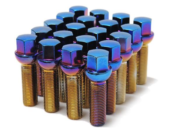 Wheel Mate Mevius Lug Bolt Set of 20 - Blue Neon 14x1.50 27mm Cone 60 DEG TAP