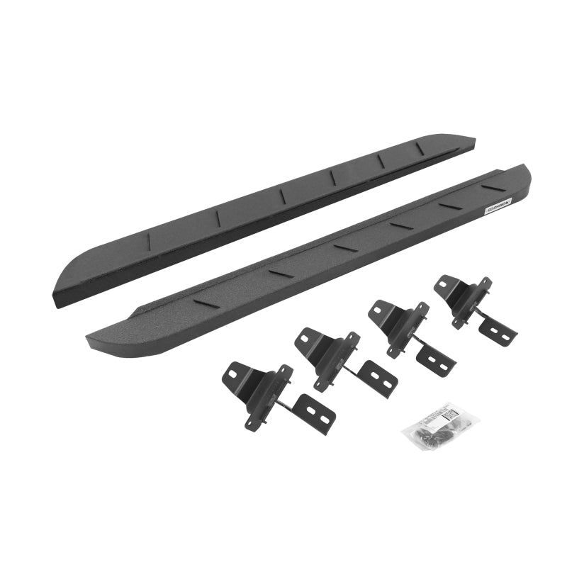 Go Rhino 18-22 Jeep Wrangler JL 2DR RB10 Slim Running Boards Kit (Incl. Brackets) - Bedliner Coating