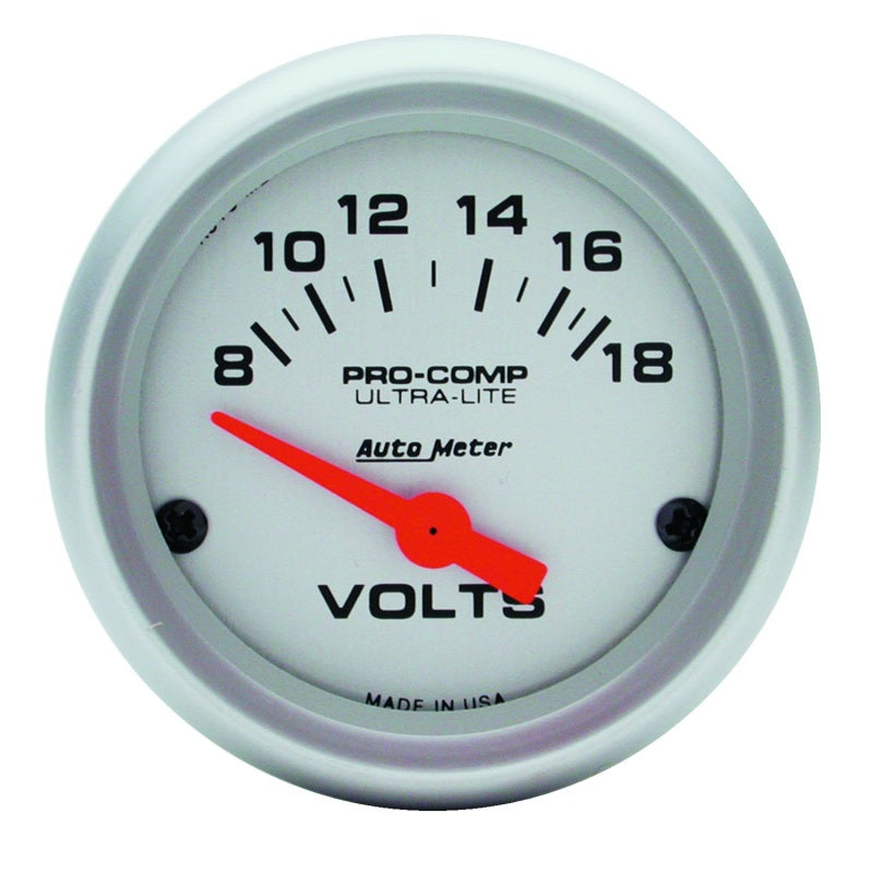 Autometer Ultra-Lite 52mm Short Sweep Electronic Voltage Gauge