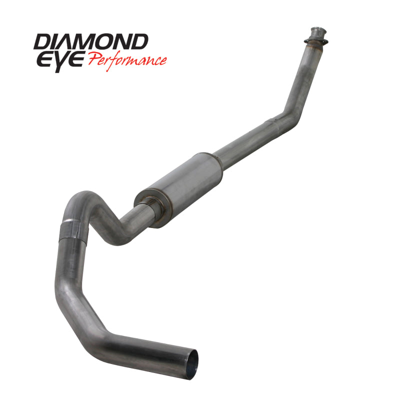 Diamond Eye KIT 4in Turbo Back MFLR RPLCMENT PIPE SGL SS: 98.5-02 DODGE CUMMINS 5.9L
