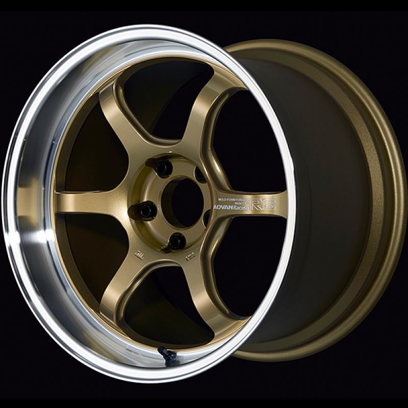 Advan R6 18x9.5 +12 5x114.3 Machining and Racing Brass Gold Wheel
