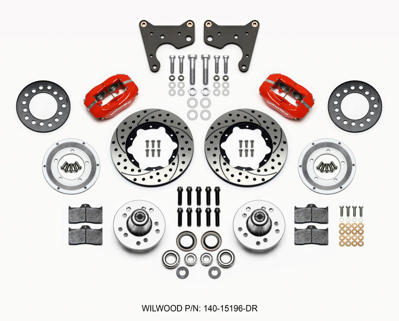 Wilwood Forged Dynalite Front Kit 11.00in Drilled Red 65-72 CDP C Body -Drum