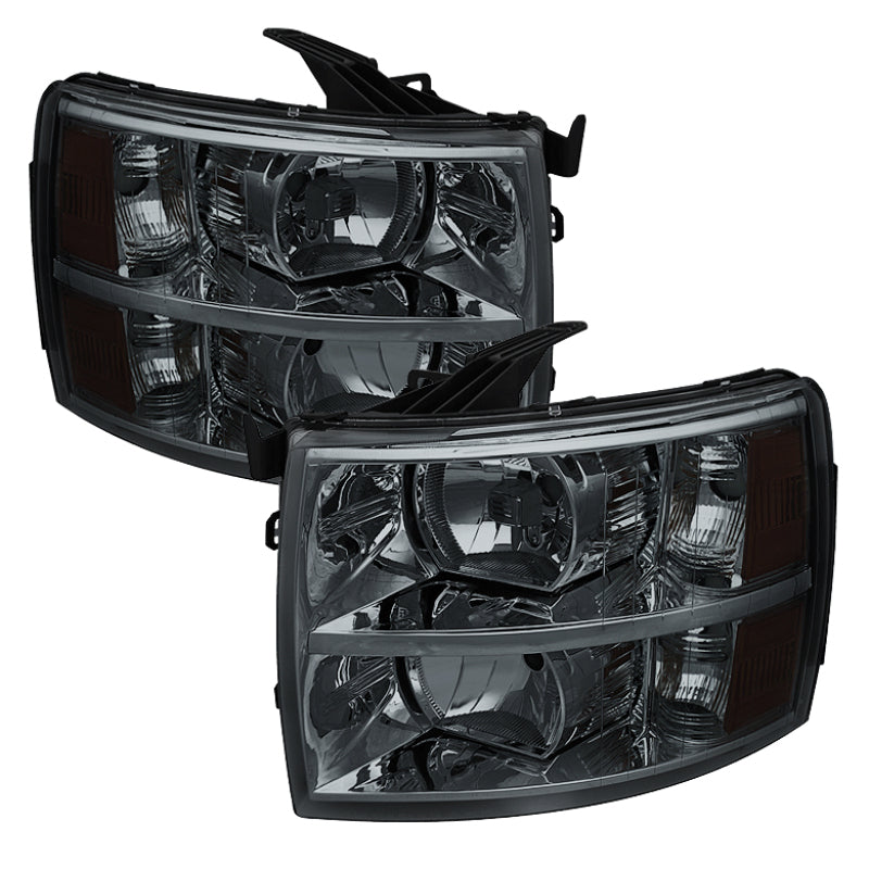xTune Chevy Silverado 07-13 Crystal Headlights Smoked HD-JH-CS07-AM-SM