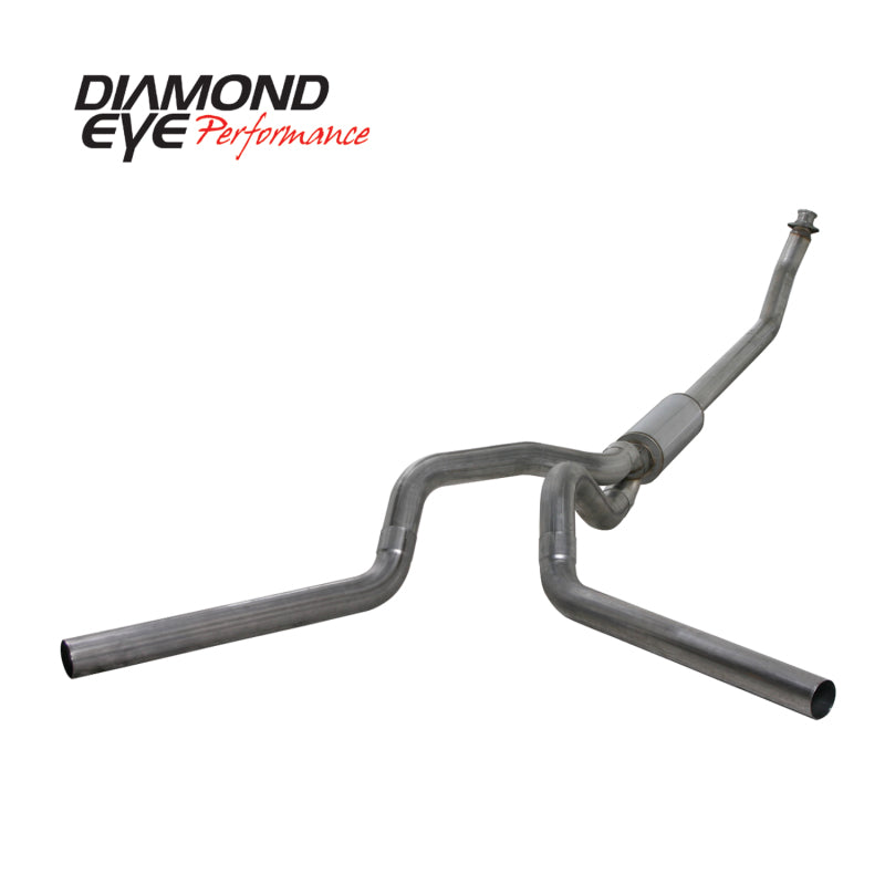Diamond Eye KIT 4in Turbo Back MFLR RPLCMENT PIPE DUAL SS: 94-02 DODGE CUMMINS 5.9L