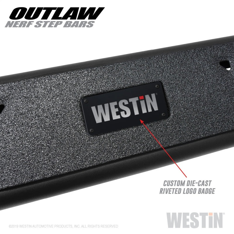 Westin 14-18 Chevrolet/GMC Silv/Seirra 1500 Double Cab Outlaw Nerf Step Bars - Textured Black