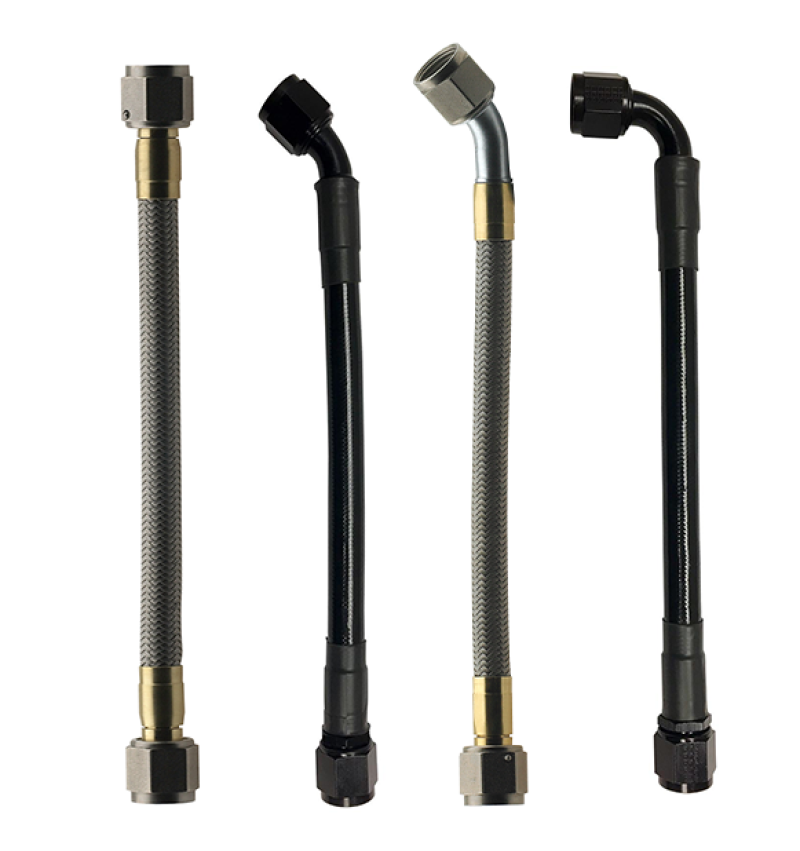 Fragola -8AN Hose Assembly Straight x 45 Degree Alum Nut 12in