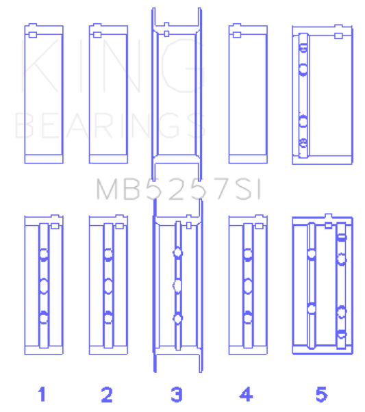 King Engine Bearings General Motors 379/V8 Ohv (Size STDX) Main Bearing Set