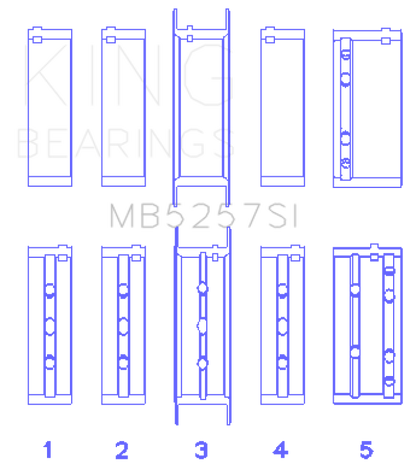 King Engine Bearings General Motors 379/V8 Ohv (Size +1.0mm) Main Bearing Set