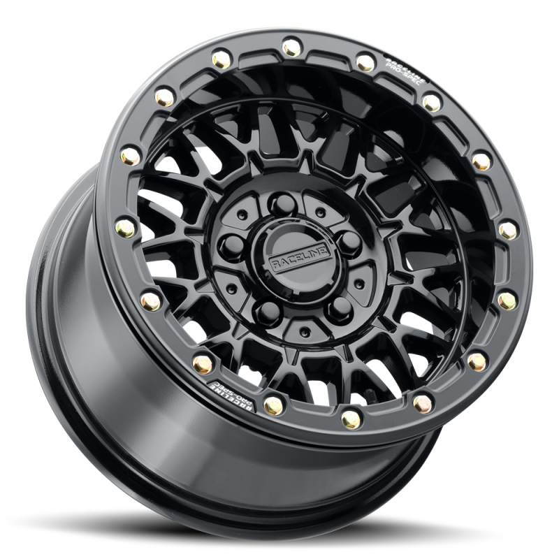 Raceline A15 Omega 15x8in / 5x114.3 BP / 0mm Offset / 68mm Bore - Gloss Black