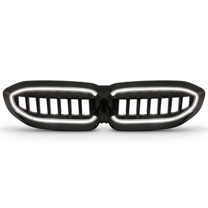 Anzo 19-22 BMW 3 Series Black Housing Full LED Front Grille w/ Initiation & Running Light