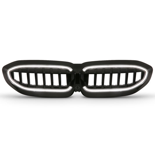 Anzo 19-22 BMW 3 Series Black Housing Full LED Front Grille w/ Initiation & Running Light