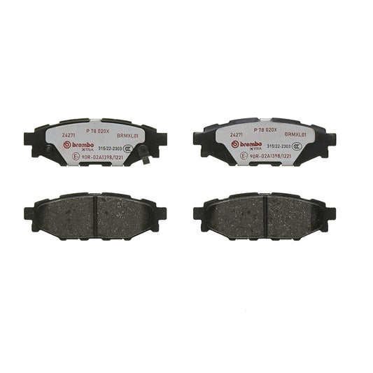 Brembo OE 17-20 Toyota 86 / 08-23 Subaru Impreza Premium Low-Met OE Equivalent Brake Pad - Rear