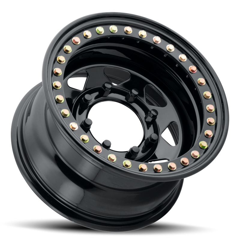 Raceline RT80 Rock 8 Spoke 15x8in / 8x165.1 BP / -19mm Offset / 130.81mm Bore - Gloss Black