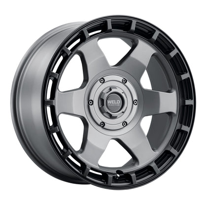 Weld Off-Road Ridge 20x9 - 5x127 / 5x139.7 BP - ET0 - 87.1mm CB - Satin Gunmetal Wheel (Black Ring)