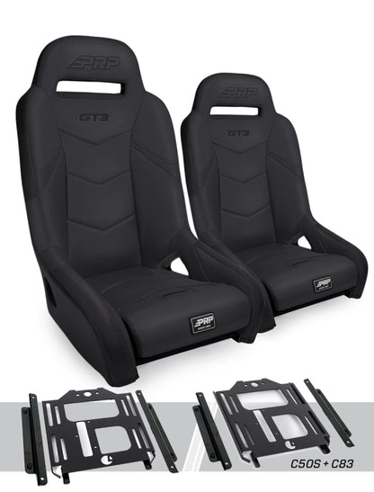 PRP Polaris RZR 570 GT3 Suspension Seats Kit (Pair) - Black