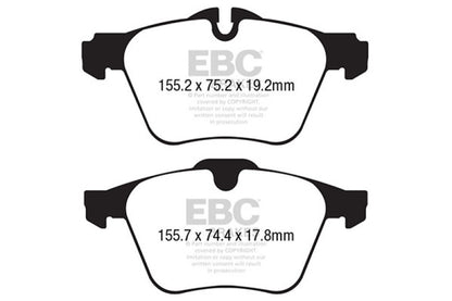 EBC 13+ Jaguar F-Type (Cast Iron Rotors Only) 3.0 Supercharged (340) Redstuff Front Brake Pads