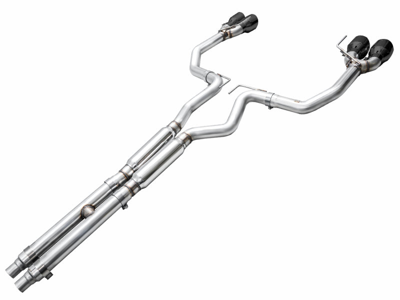 AWE 2024 Ford Mustang GT Fastback S650 RWD Track Edition Cat-Back Exhaust w/ Quad Diamond Black Tips