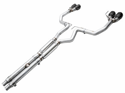 AWE 2024 Ford Mustang GT Fastback S650 RWD Track Edition Cat-Back Exhaust w/ Quad Diamond Black Tips