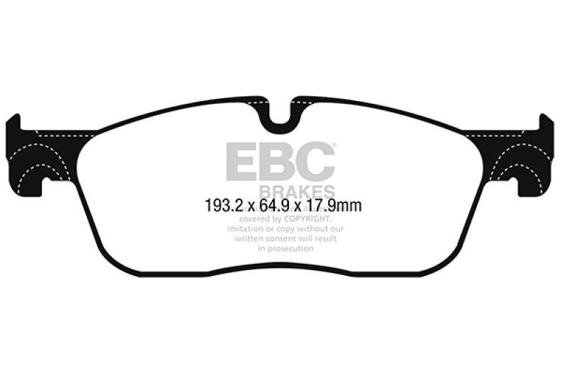 EBC 2016+ Jaguar F-Pace 2.0L TD (180) Yellowstuff Front Brake Pads