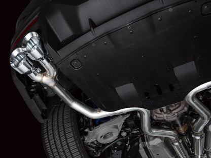 AWE 2024 Ford Mustang Dark Horse S650 RWD Track Edition Cat-Back Exhaust w/ Quad Chrome Silver Tips