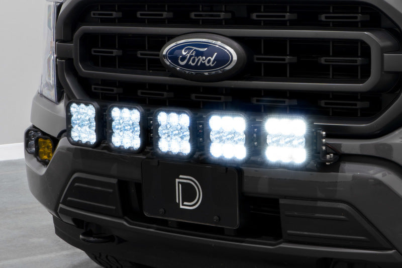 Diode Dynamics 21-22 Ford F-150 SS5 Grille CrossLink Lightbar Kit- Yellow Pro Combo