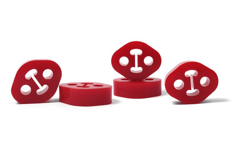 PERRIN Subaru / Universal 12mm ID 1.5in. Hole Offset Exhaust Hanger - Red (Sold Individually)