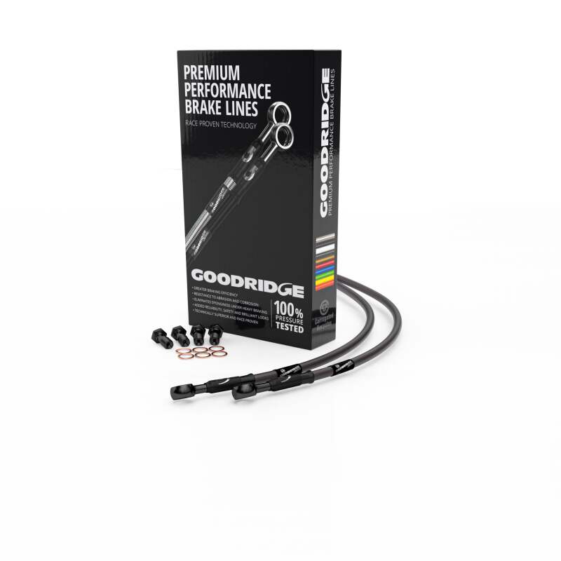 Goodridge 2023+ Honda CB750 Hornet ABS Carbon Rear SS Brake Lines w/Black Fittings