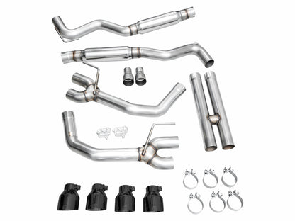 AWE 2024 Ford Mustang GT Fastback S650 RWD Track Edition Cat-Back Exhaust w/ Quad Diamond Black Tips