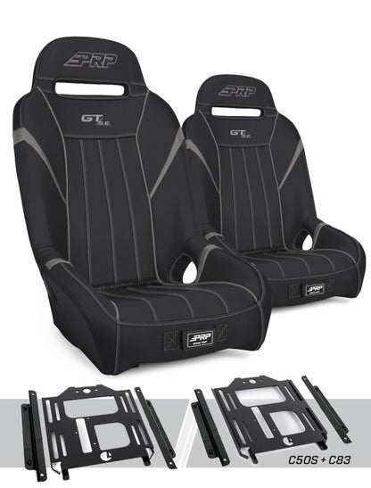 PRP Polaris RZR 570 GT/S.E. Suspension Seats Kit (Pair) - Black & Gray