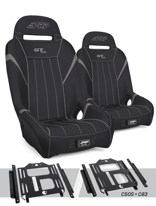 PRP Polaris RZR 570 GT/S.E. Suspension Seats Kit (Pair) - Black & Gray