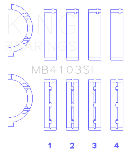 King Engine Bearings Chrysler 197 (Size +0.75mm) Main Bearing Set