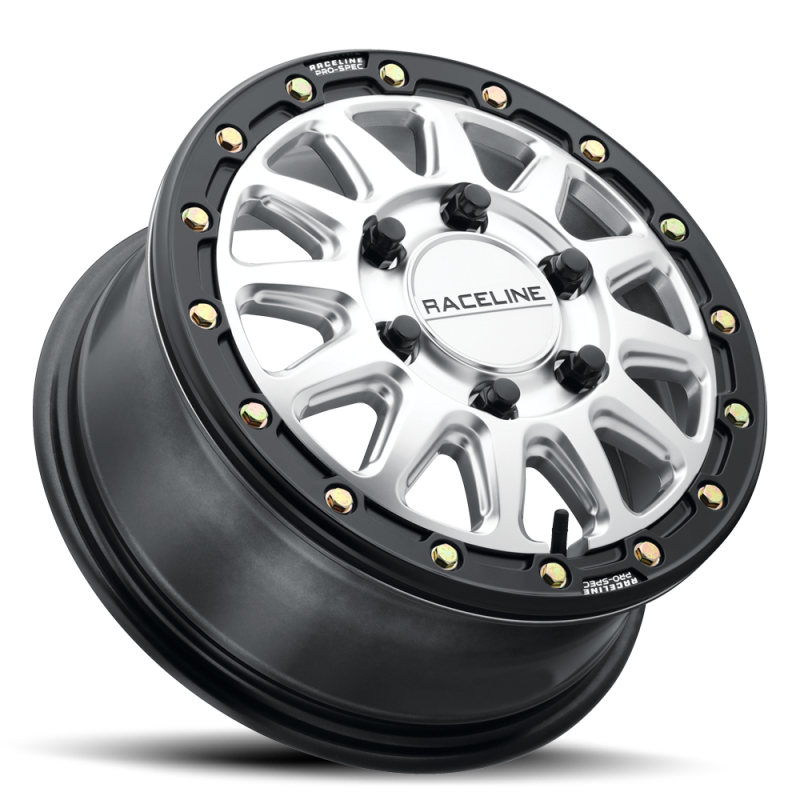 Raceline A14SB Alpha 15x7in /  BP / 25mm Offset / 68mm Bore - Hyper Silver w/Black Ring