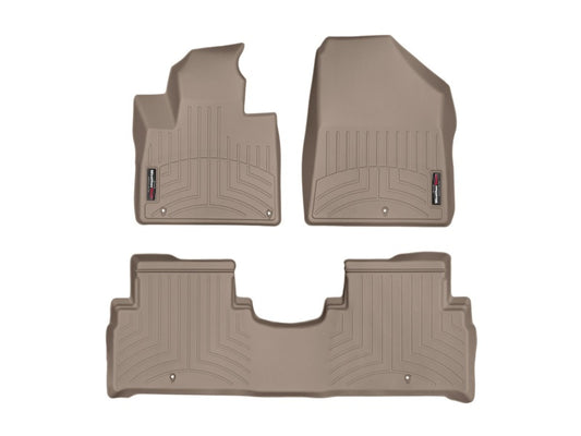 Front and Rear Tan Floorliners - 2016+ Kia Sorento