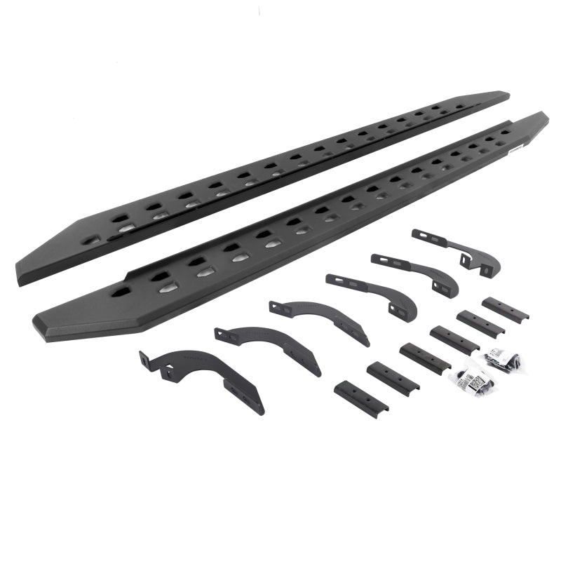 Go Rhino 05-22 Toyota Tacoma DC 4DR RB20 Slim Running Boards Kit (Incl. Brackets) - Tex. Blk