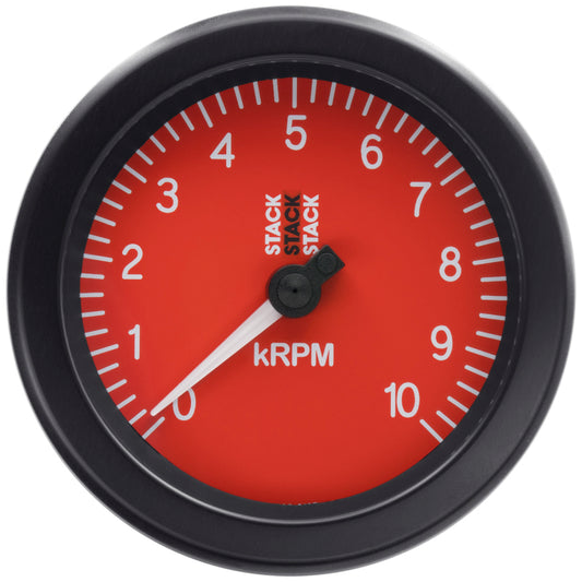 Autometer Stack Sport 88mm 0-10K RPM Tachometer - Red