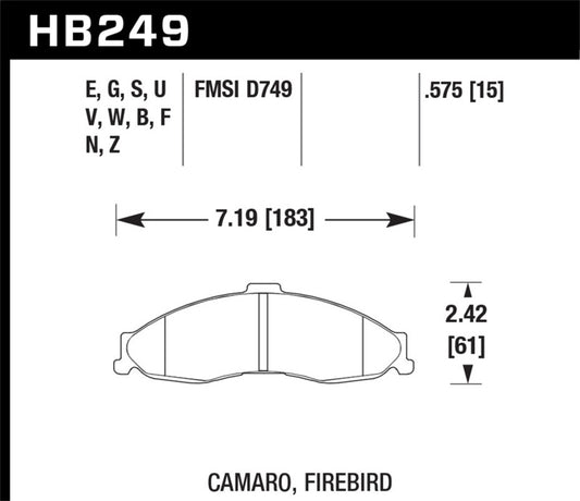 Hawk 98-02 Camaro ER-1 Street Front Brake Pads