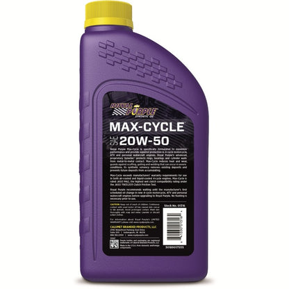 Royal Purple Max-Cycle Synthetic 20W-50 Motorcycle Oil - 1 Quart